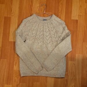 Elegant Light Pink Cable Knit Sweater